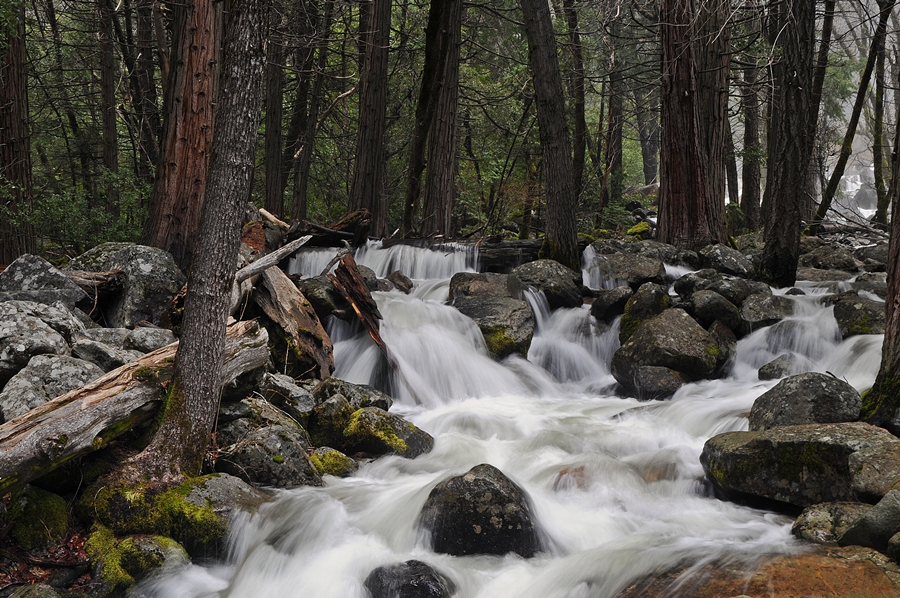 Bridalveil Fall, a waterfall in California