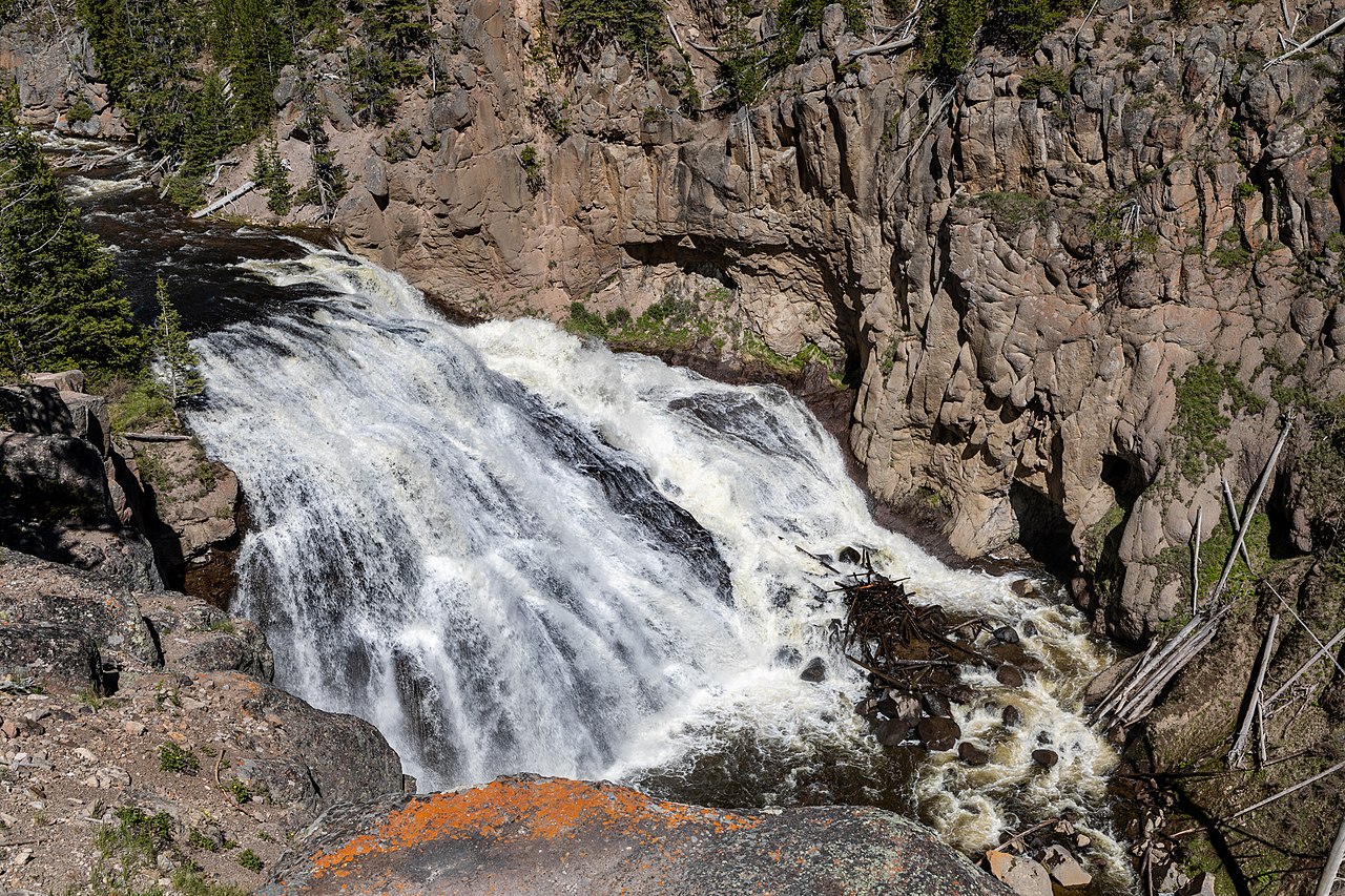 Gibbon Falls, a waterfall in Wyoming
