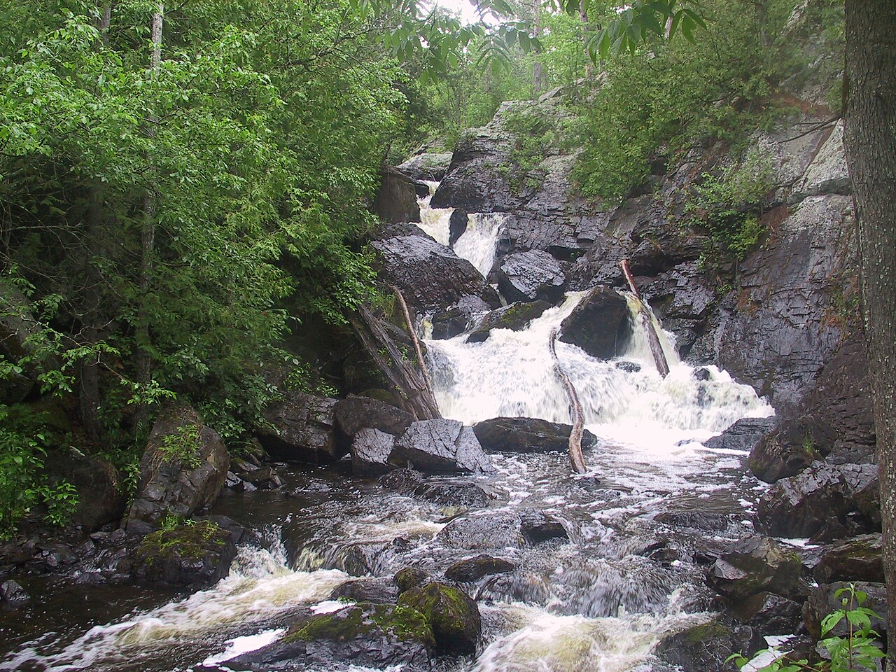 Long Slide Falls, a waterfall in Wisconsin
