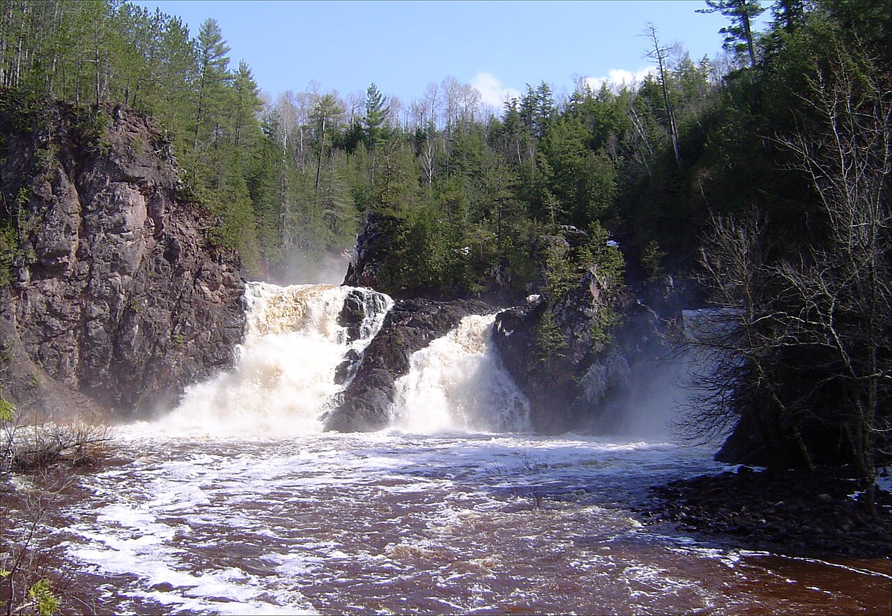 Saxon Falls, a waterfall in Wisconsin