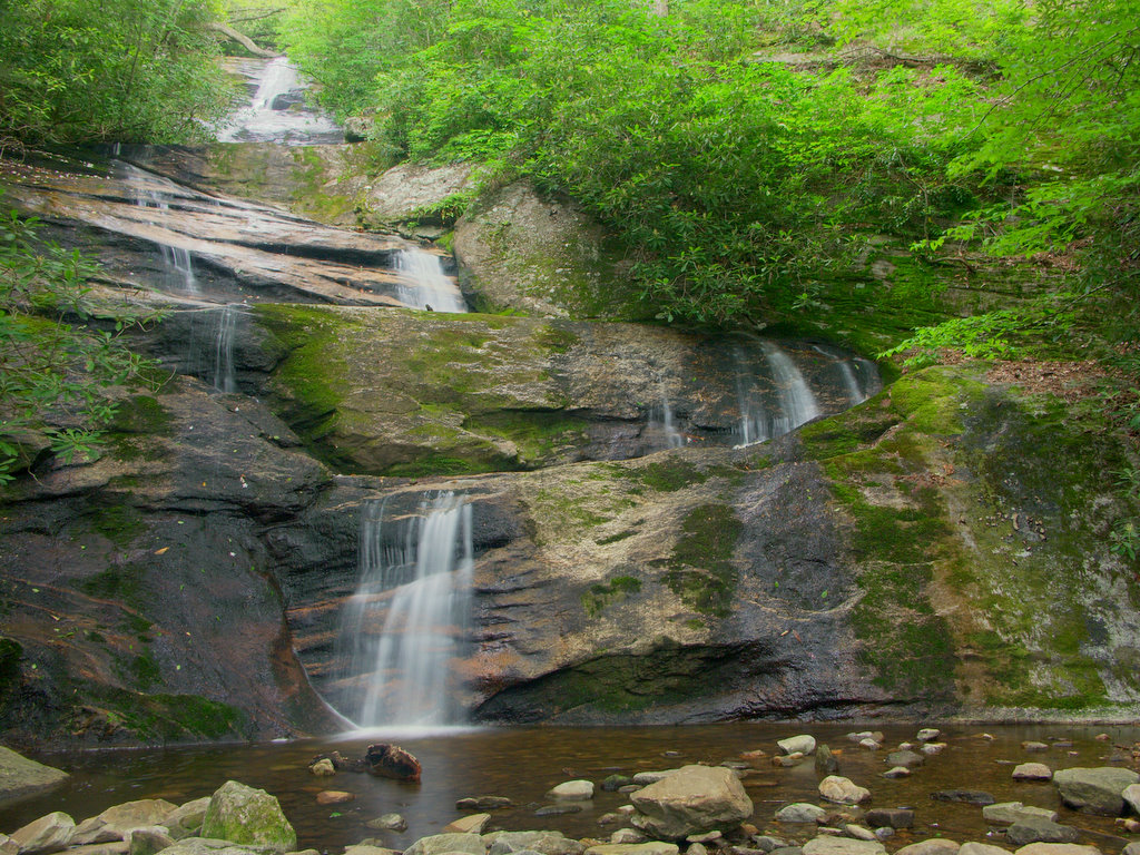 Setrock Creek Falls, a waterfall in North Carolina