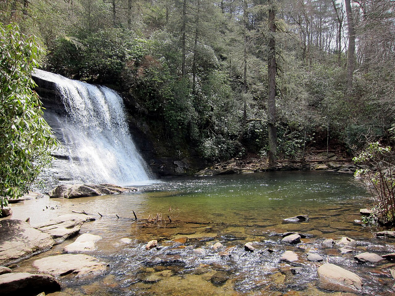 Silver Run Falls, a waterfall in North Carolina