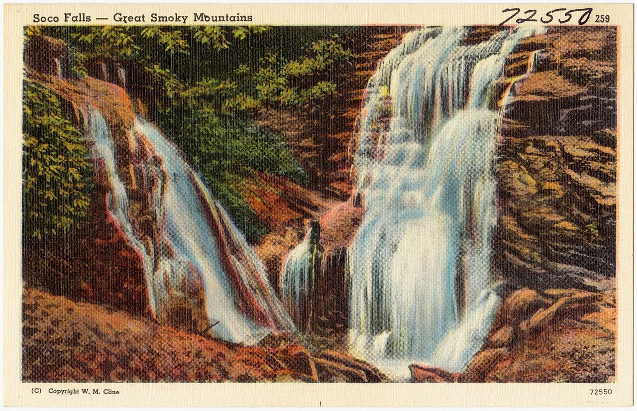 Soco Falls, a waterfall in North Carolina