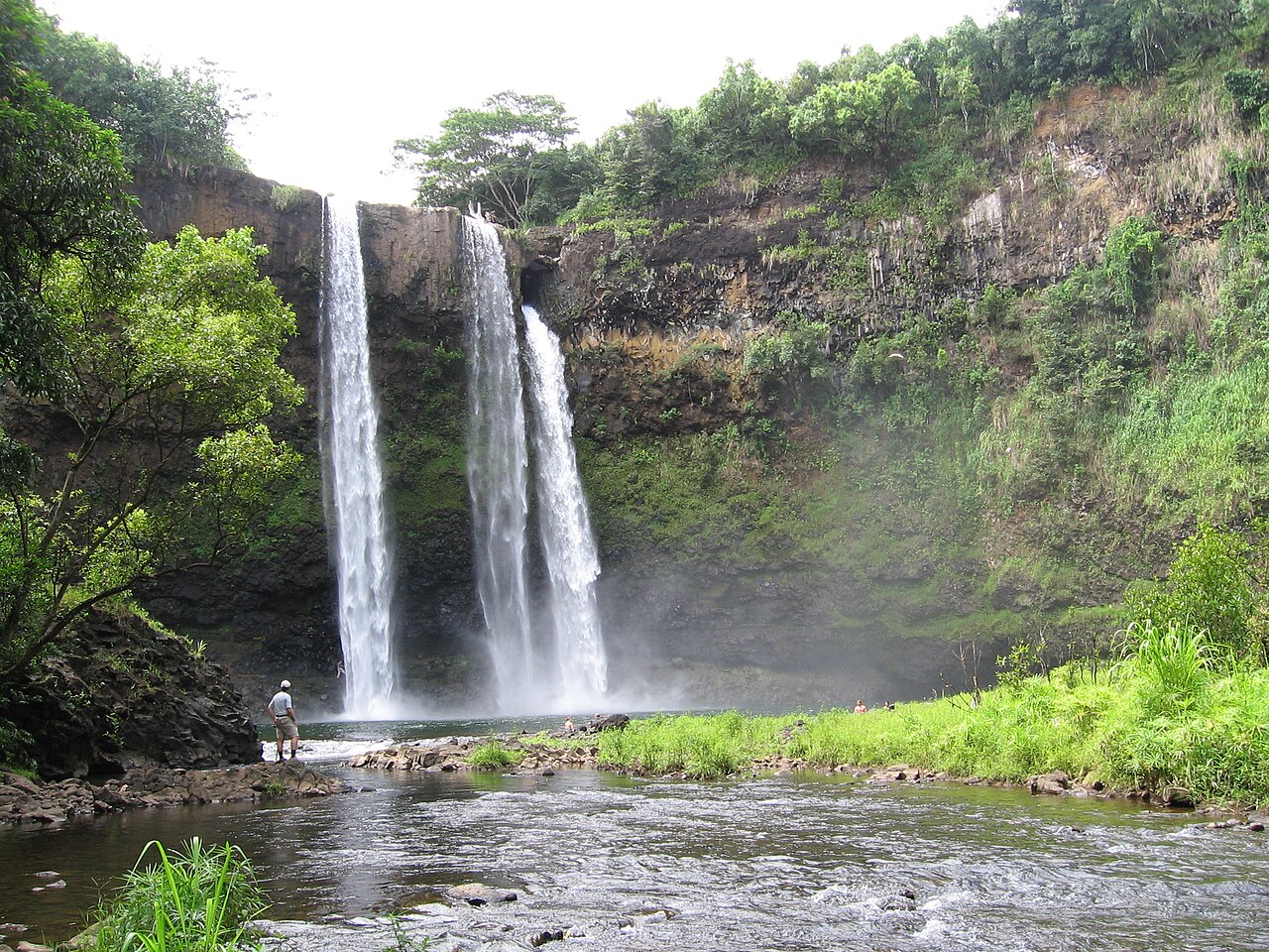 Wailua Falls, a waterfall in Hawaii